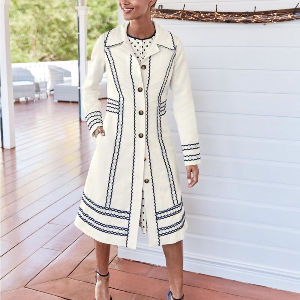 Boden Ivory Jacket with Ric Rac Trim - Picture 2 of 3
